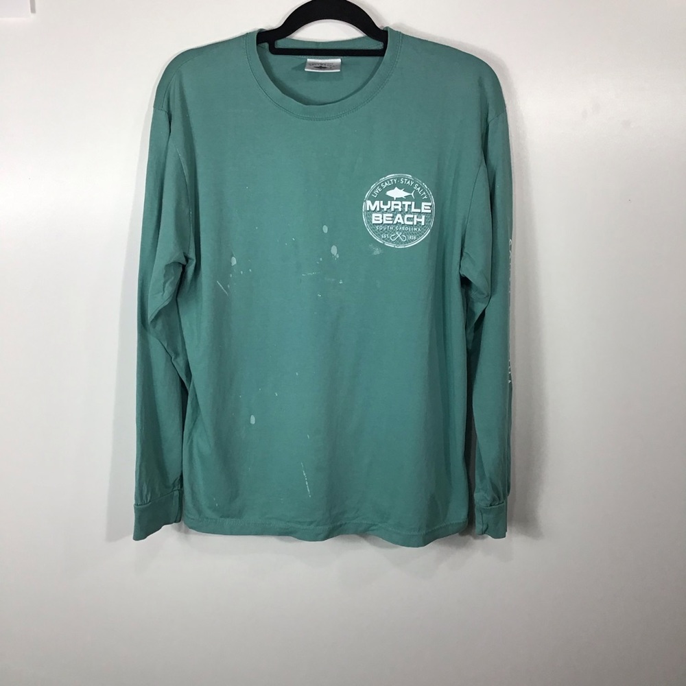 Vintage Tee Saltwater Coastal Collection Paint Splattered Myrtle Beach T-Shirt~M